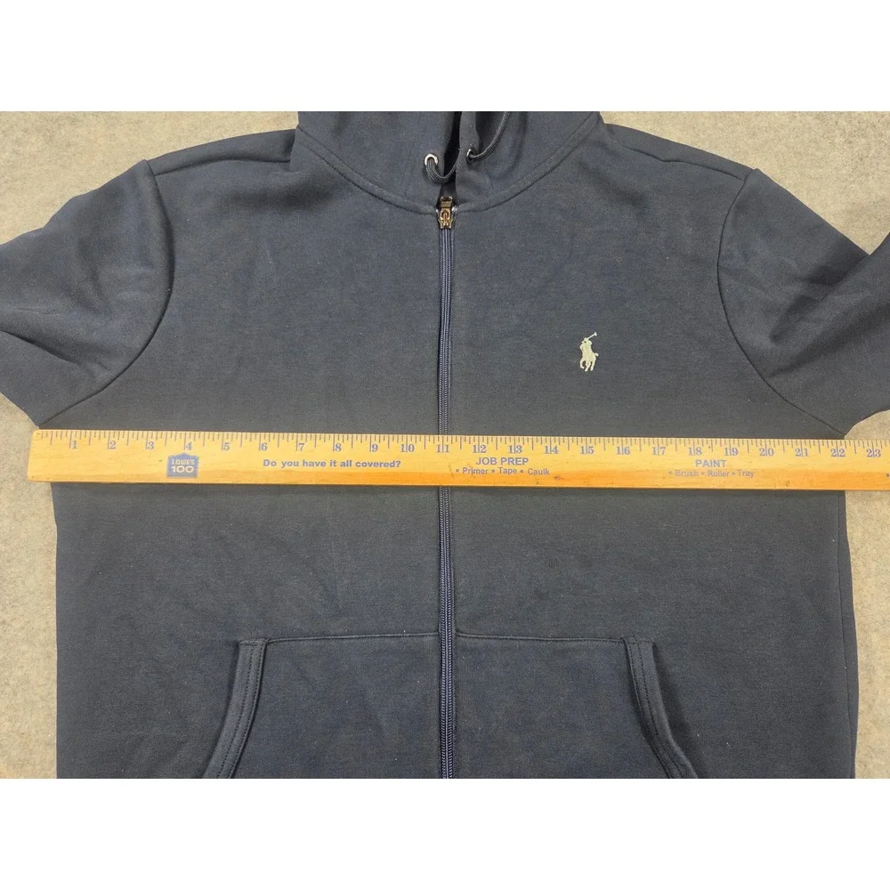 Polo Ralph Lauren Mens Full Zip Hoodie Navy Blue Pony Logo Sweatshirt Jacket